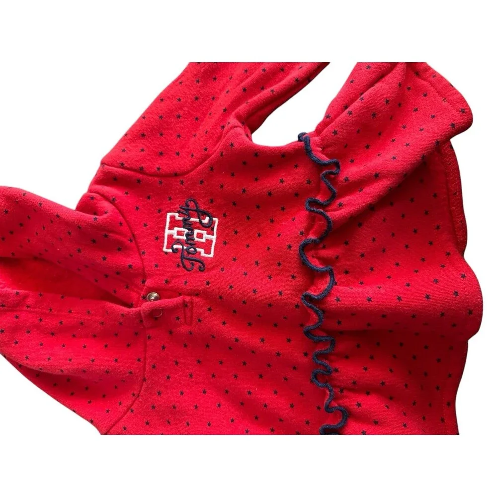 Girls Tommy Hilfiger 3-6‎ Months Red Sweater Blue Stars Baby Girls